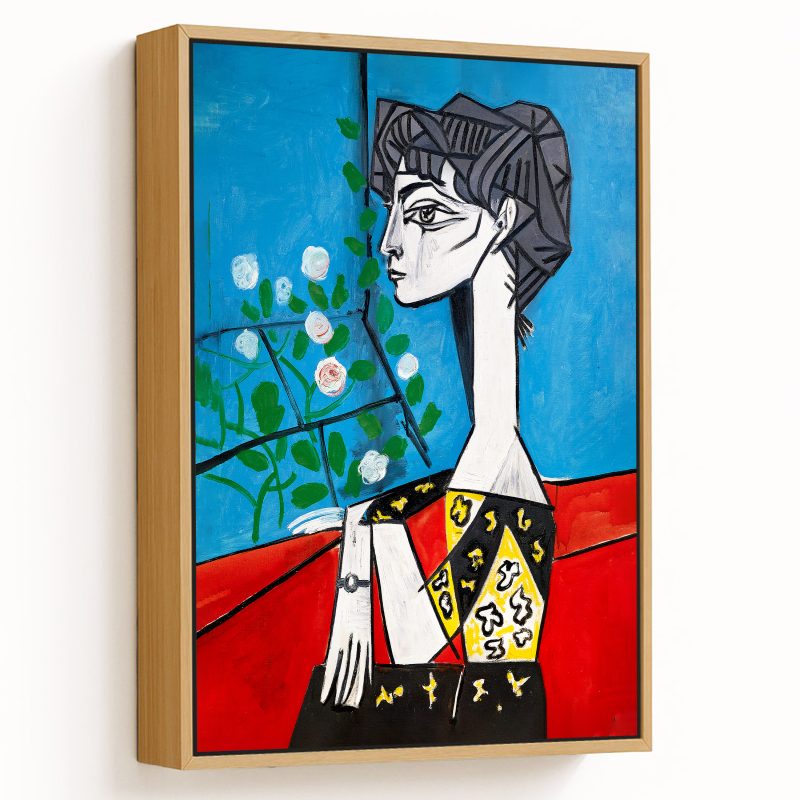 Jacqueline with flowers by Pablo Picasso (1954)
