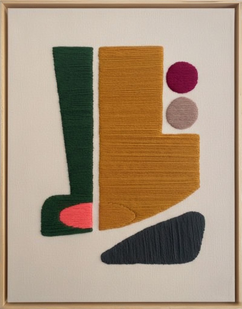 Colorful Geometric Symphony Macrame Yarn Wall Art