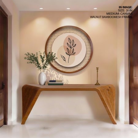 Minimalist Black Branch Peach Tan – Wall Painting