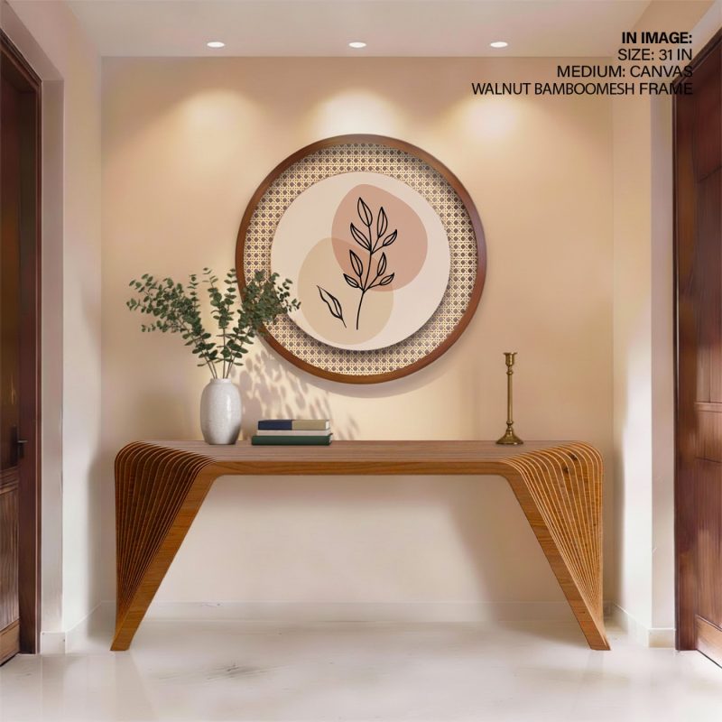 Minimalist Black Branch Peach Tan – Wall Painting