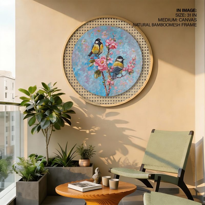 Nature Two Great Tits Branch – Wall Art