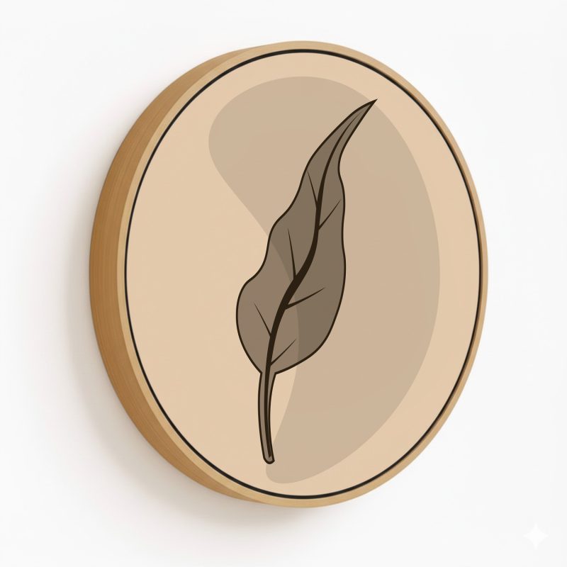 geometric figurative exotic plants #180 - Circular Wooden Frame