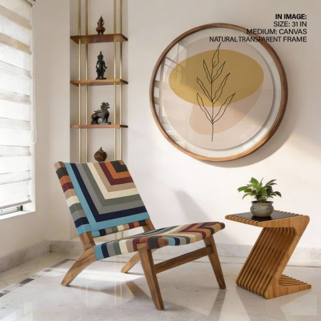 Minimalist Botanical Leaf Stem – Wall Painting