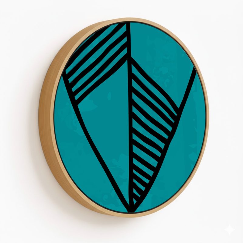 Minimal botanical leaves #262 - Circular Wooden Frame