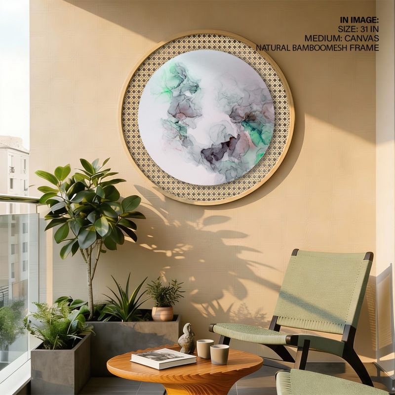 Abstract Gray Green Ink Washes – Wall Painting