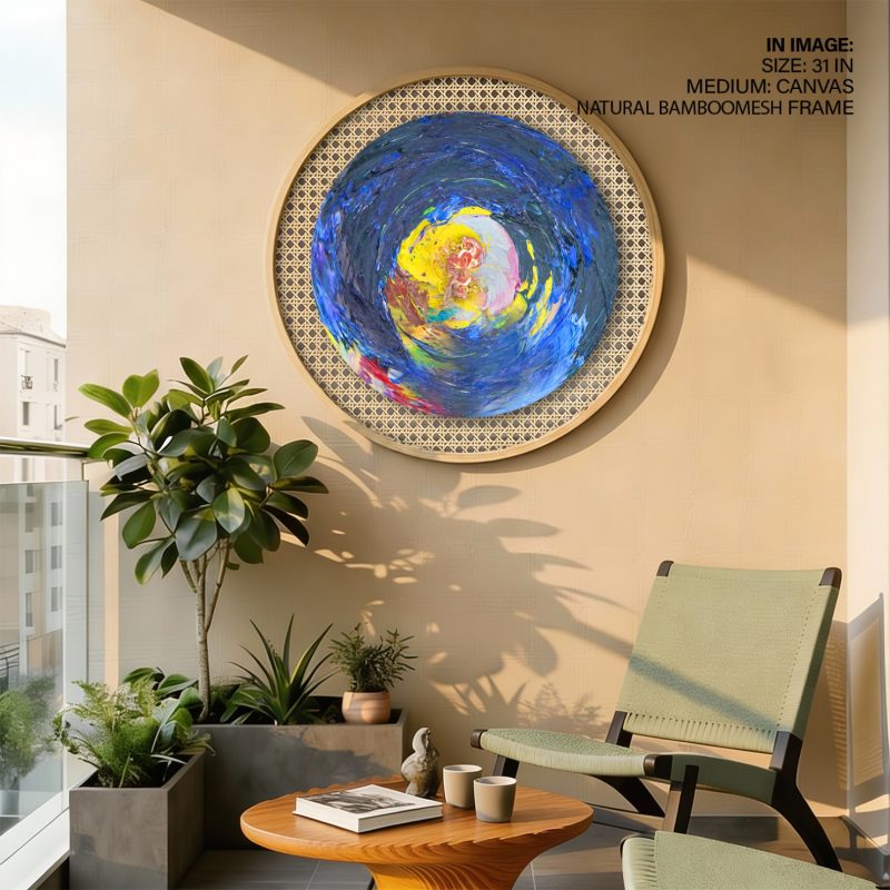 Abstract Swirling Blue Yellow Red – Wall Decor