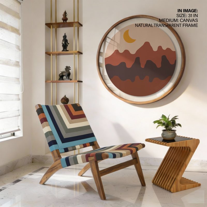 Minimalist Desert Mountains Crescent Moon – Home Decor