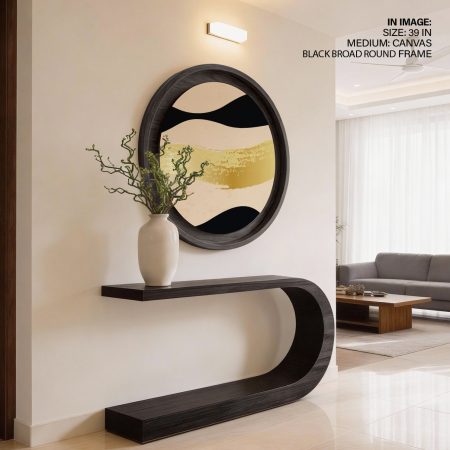 Abstract Gold Black Beige Shapes – Home Decor