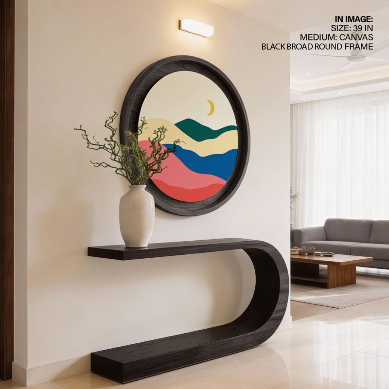 Minimalist Hills and Moon – Wall Art