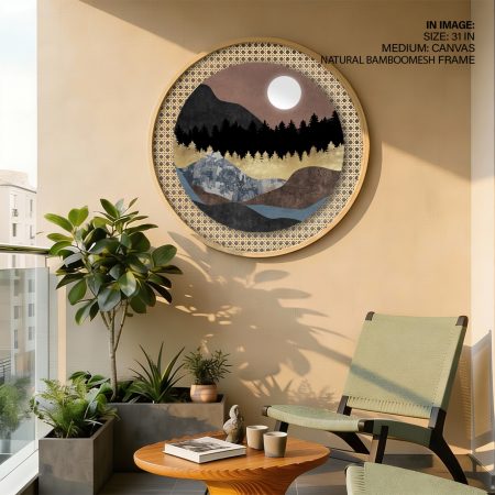 Modern Mountain Forest Moon – Wall Decor