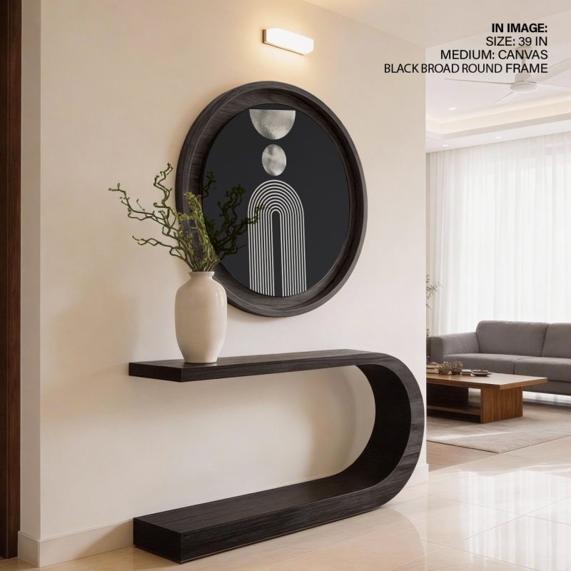 Minimalist Silver Shapes and Arches – Wall Hanging