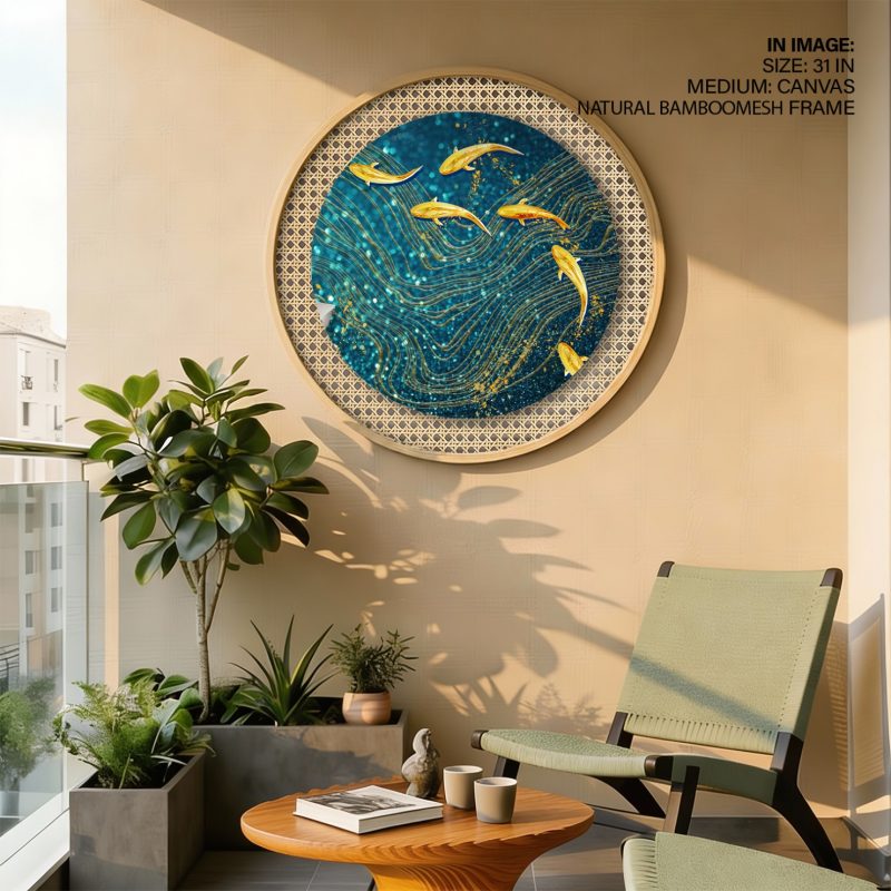 Contemporary Golden Fish Golden Lines – Wall Decor