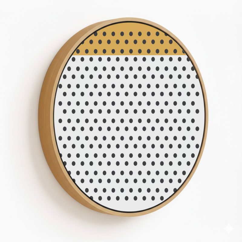 Modern mid century bohemian #373 - Circular Wooden Frame