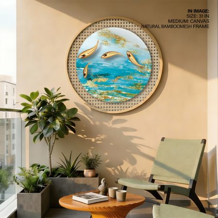 Abstract Four Golden Fish – Wall Painting