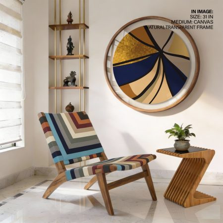 Abstract Geometric Gold and Blue – Home Decor