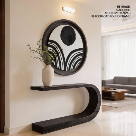 Abstract Black Circle Curved Lines – Home Decor