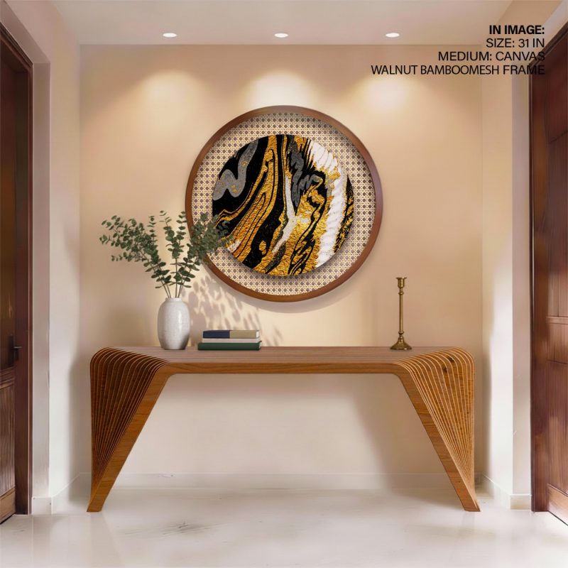 Abstract Gold Black Gray Swirls – Wall Decor