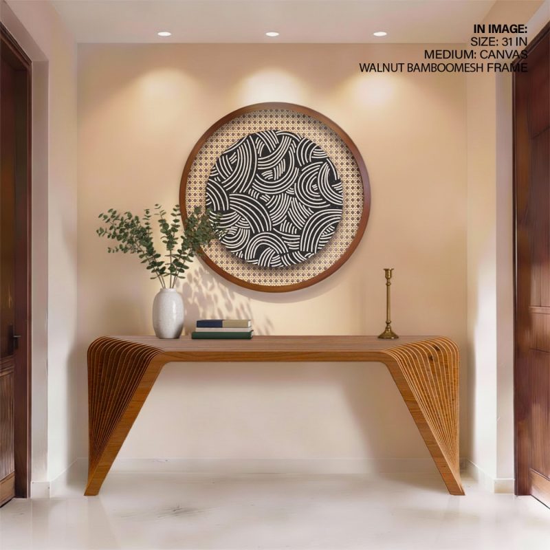 Abstract White Curved Lines – Wall Painting