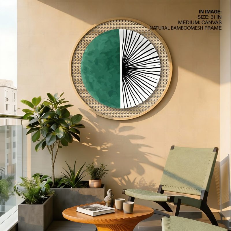 Abstract Split Green Lines – Wall Decor