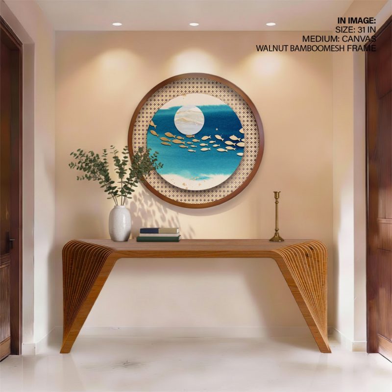 Nature Golden Fish Swimming Moon – Home Decor