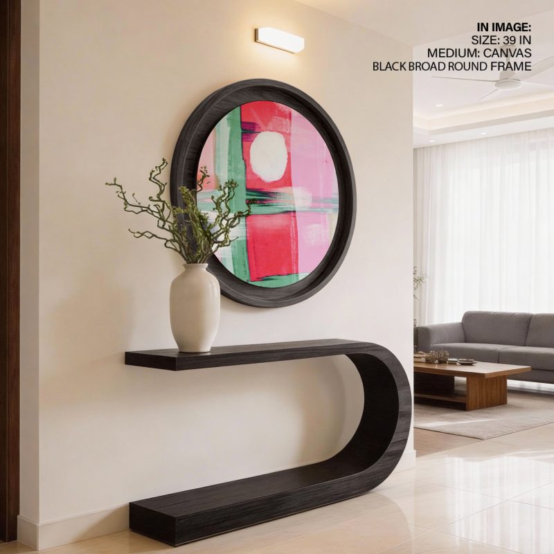 Abstract Pink Red Green Circle – Wall Art