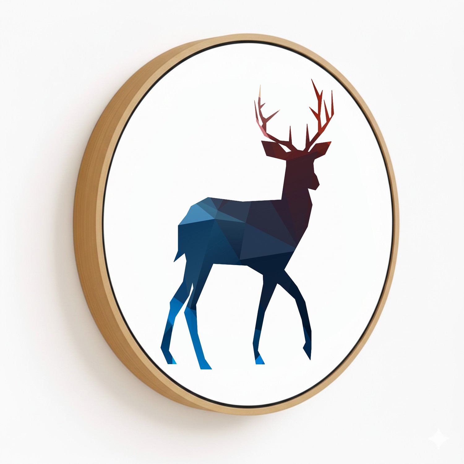 Colorful geometric deer - Circular Wooden Frames - 