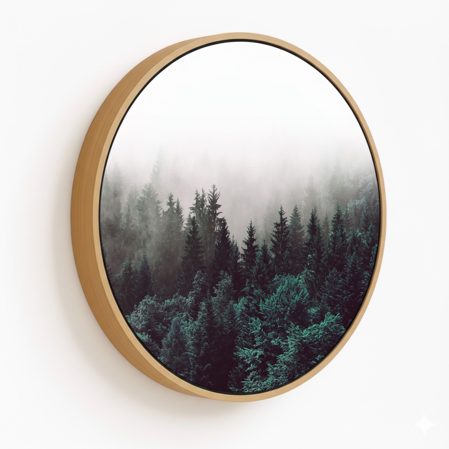 Smoky forest - Circular Wooden Frames - CHOOSE SIZ