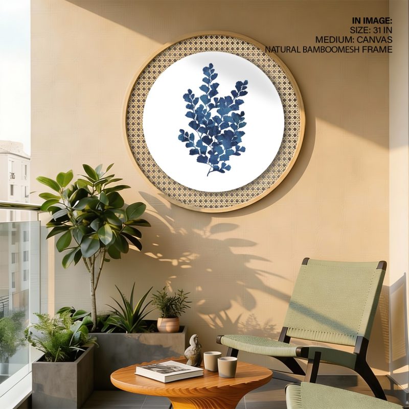 Botanical Blue Watercolor Leaves – Wall Art
