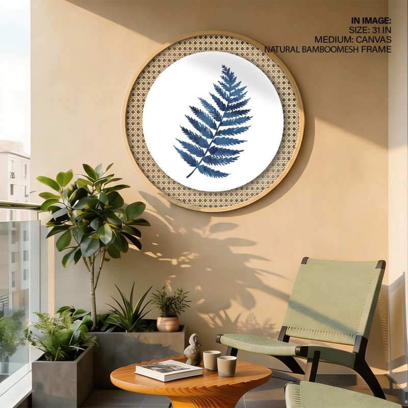 Botanical Blue Watercolor Fern Frond – Wall Decor