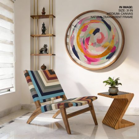 Abstract art, Wall art, Abstract painting, Modern art, Brushstroke art, Glam decor, Pink & gold art, Abstract print, Trendy - Circular Wooden Frames