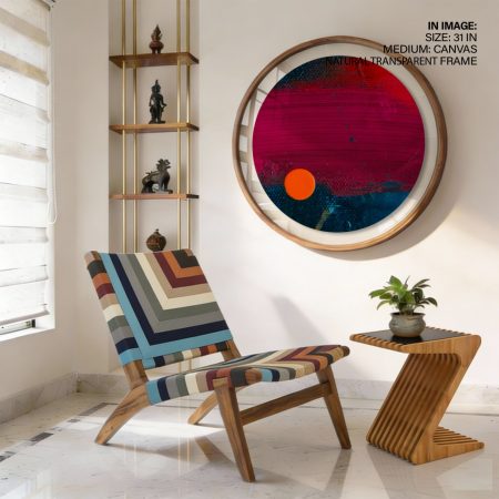 Abstract Fuchsia Blue Orange Circle – Wall Hanging