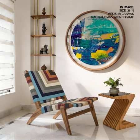Contemporary Abstract Art #020 - Circular Wooden Frames