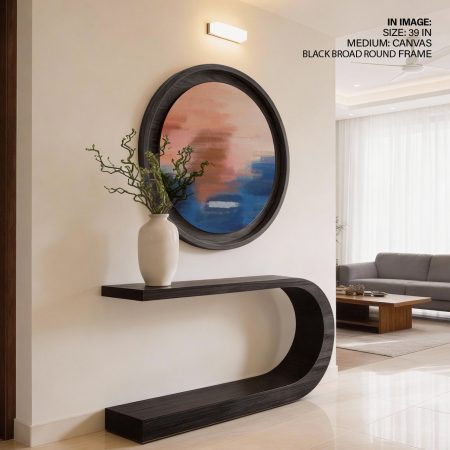 contemporary abstract landscape #001 - Circular Wooden Frames