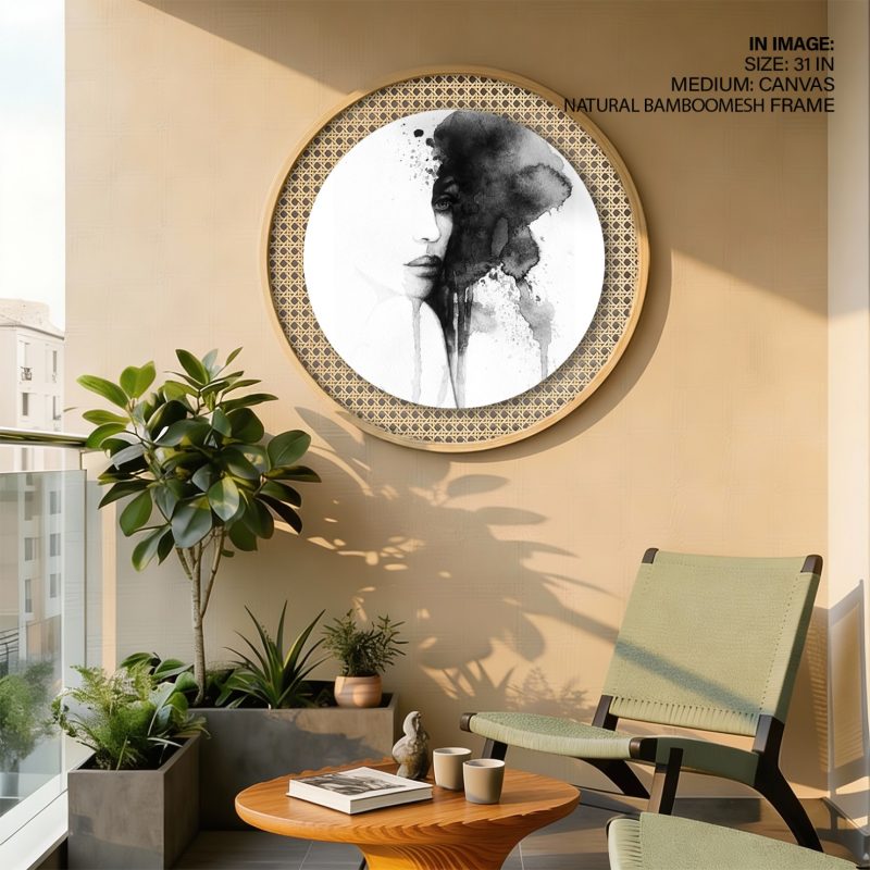 Abstract Woman's Face Ink Splatters – Wall Hanging