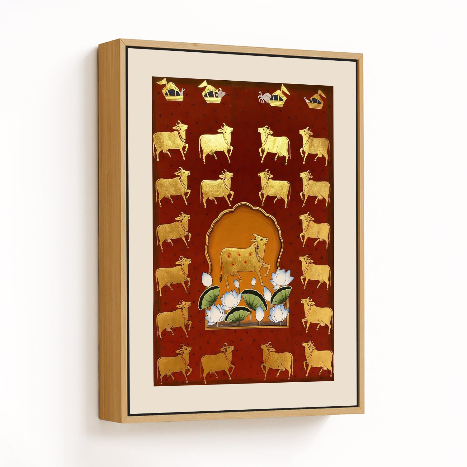 Golden Serenity on Red - CHOOSE SIZE: Choose how b