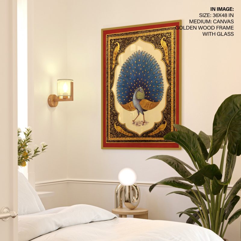Miniature Peacock Fanned Tail – Wall Hanging