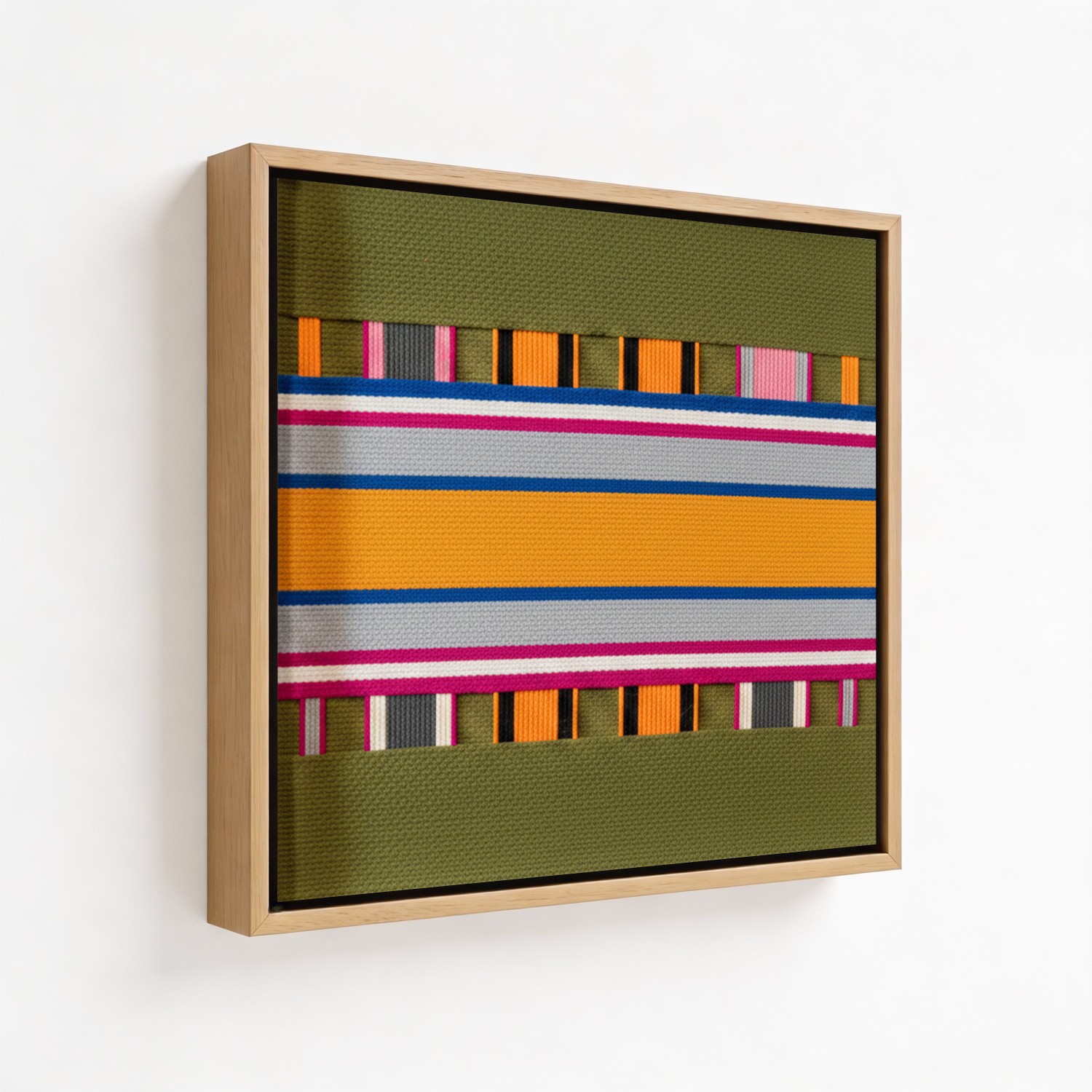 Vibrant Geometric Symphony Macrame Yarn Wall Art - 