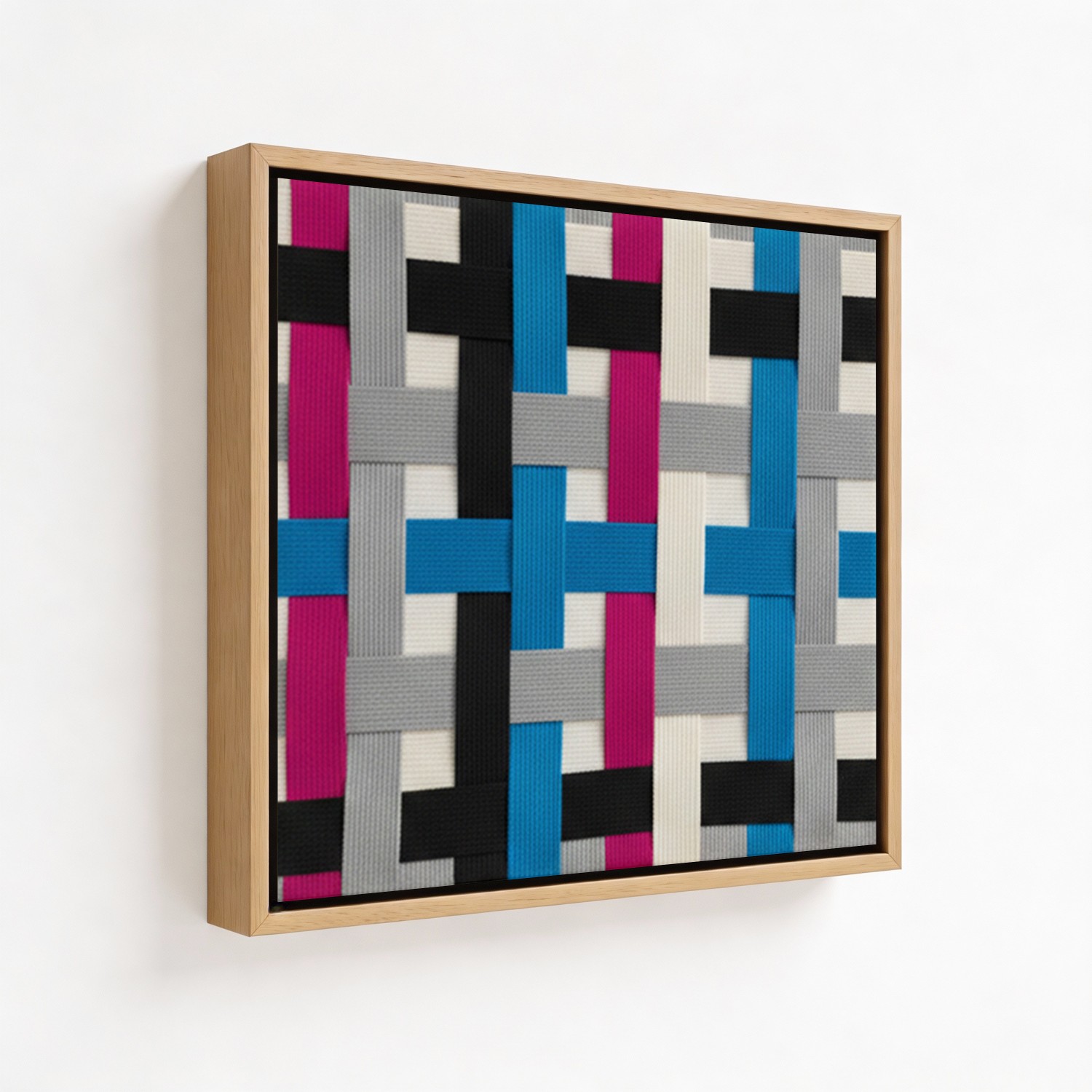 Blue and Pink Macrame Yarn Wall Art - CHOOSE SIZE: