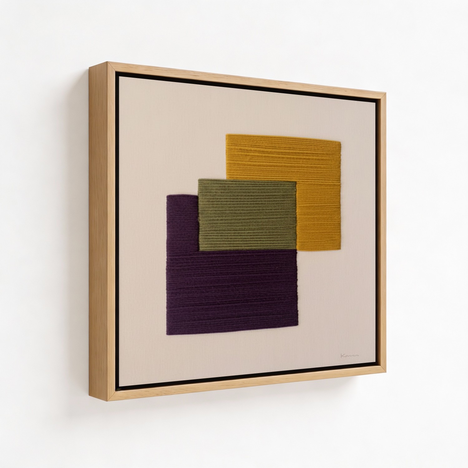 Beige and Vibrant Geometric Fusion Macrame Yarn Wall Art