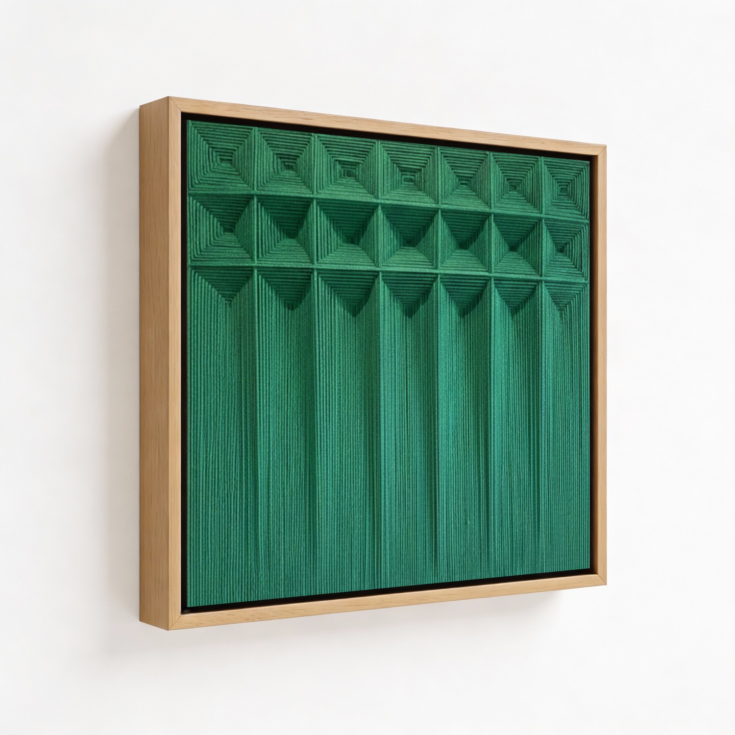 Verdant Geometric Symphony Macrame Yarn Wall Art - 