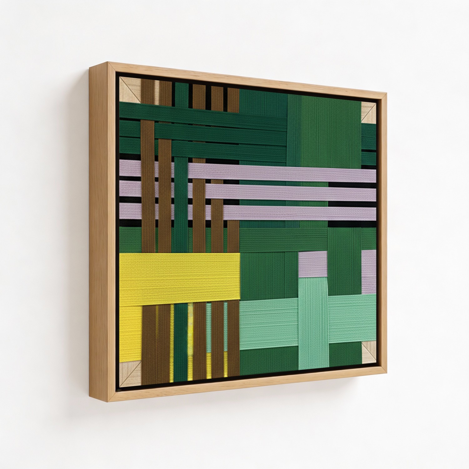 Interwined Geometric Lines Macrame Yarn Wall Art - 