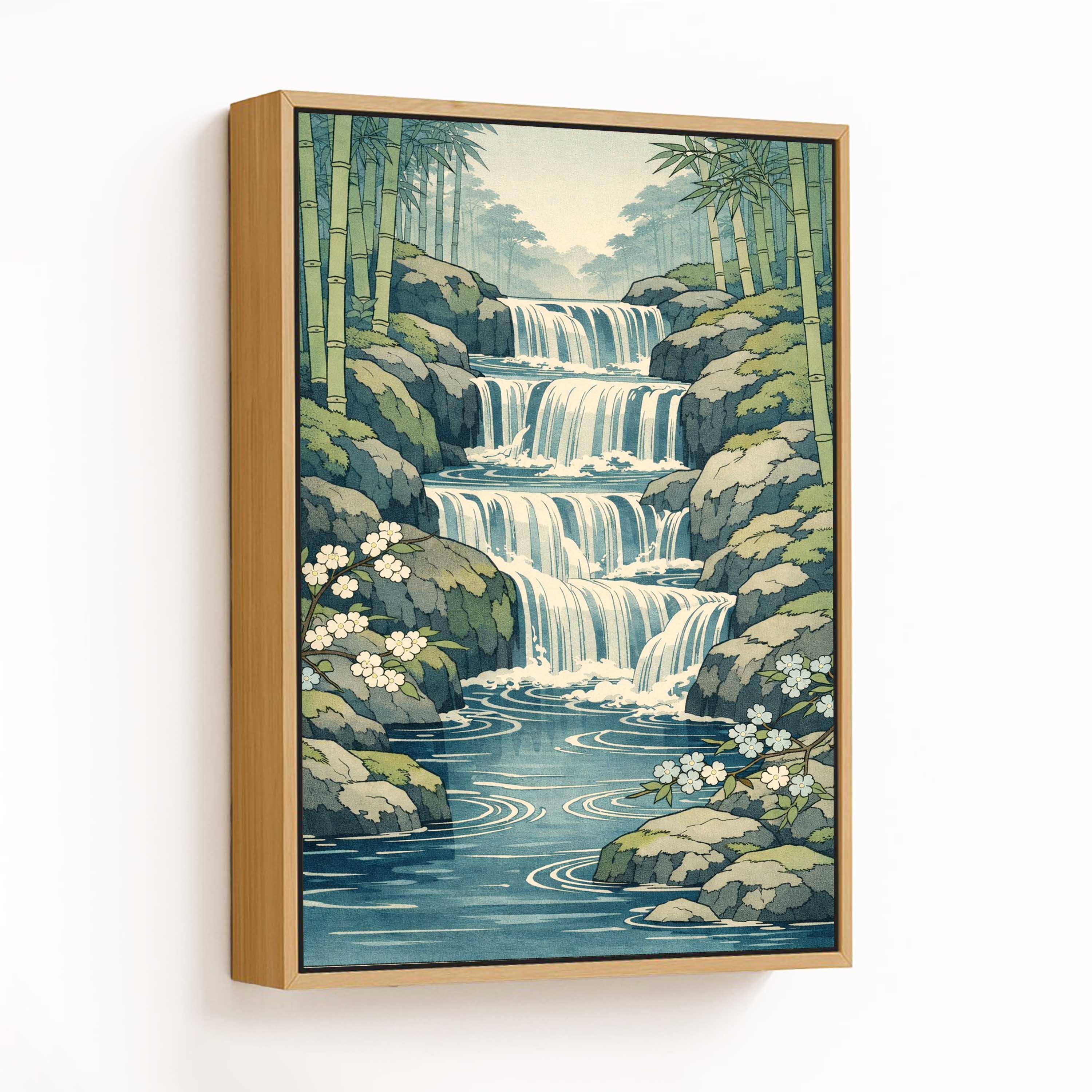 Serenity Falls in Azure - CHOOSE SIZE: Choose how 