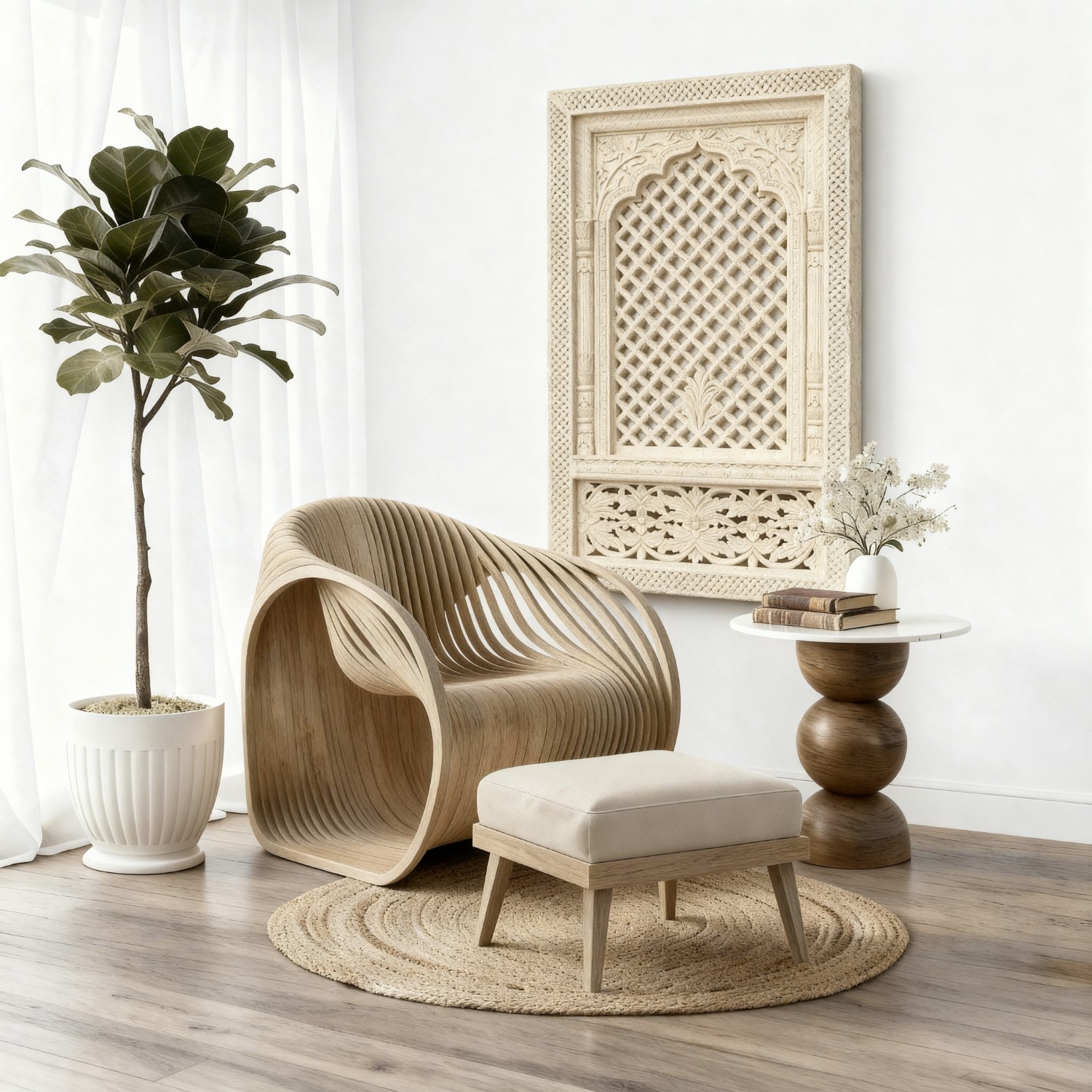 The Noor Window - Handcrafted 3D Jharokha wall art