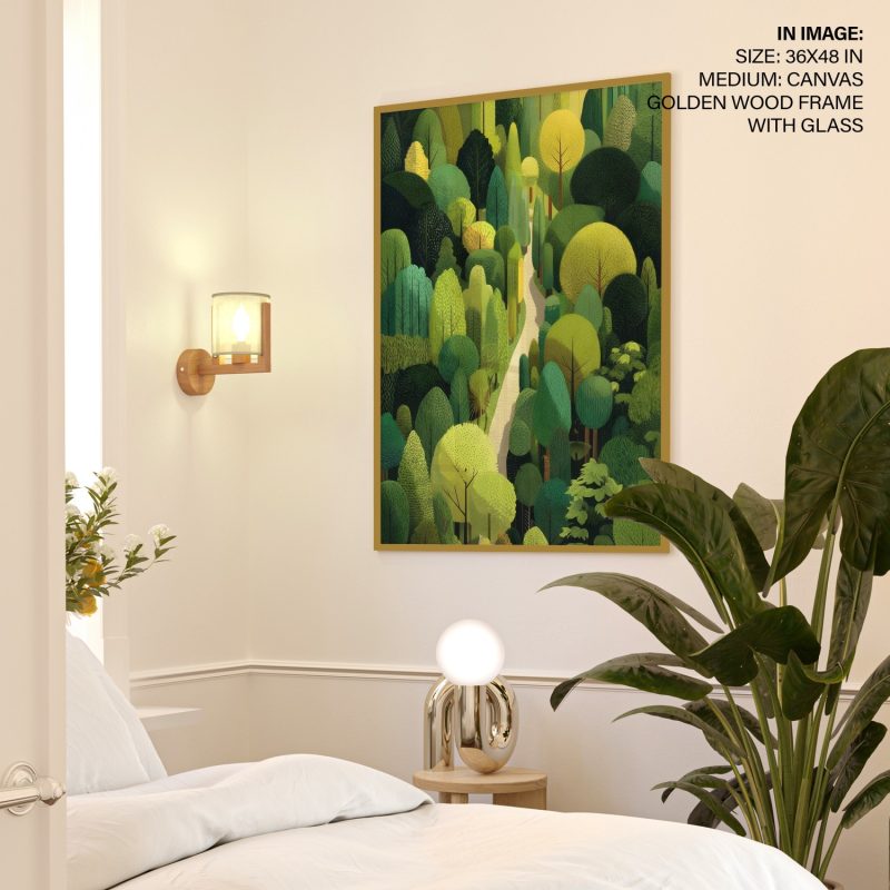 Woodland Path Green Trees Vastu Painting