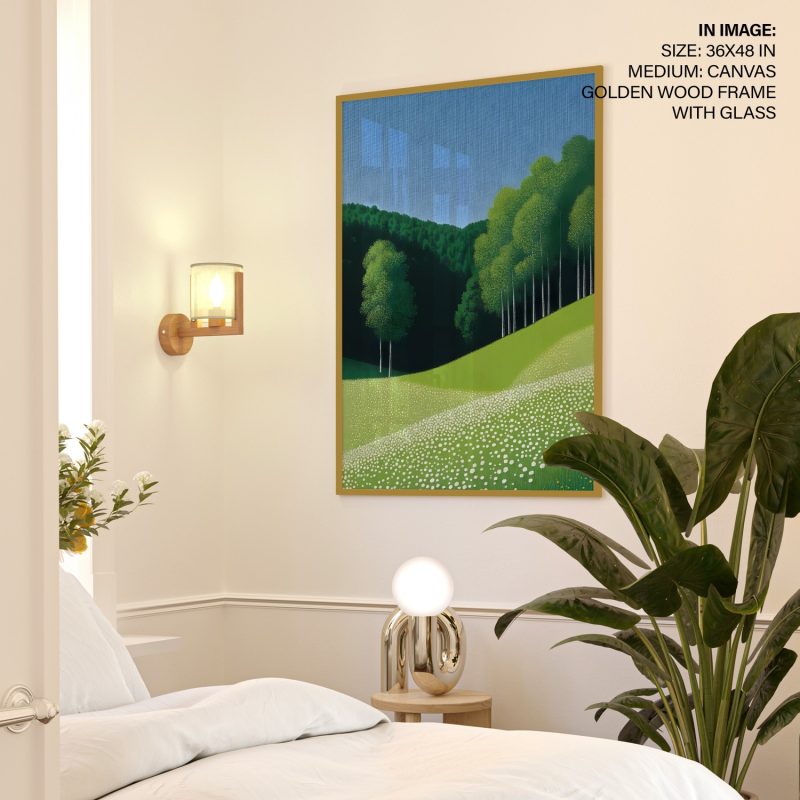 Green Hills and Forest Edge Vastu Painting