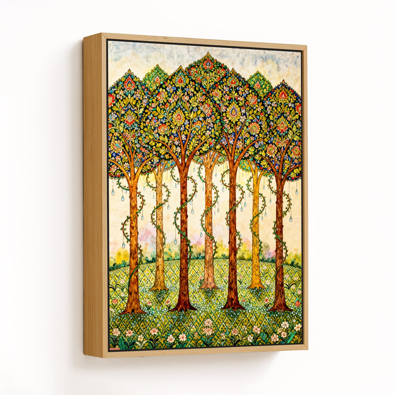 Vibrant Geometric Foliage Harmony - CHOOSE SIZE: C