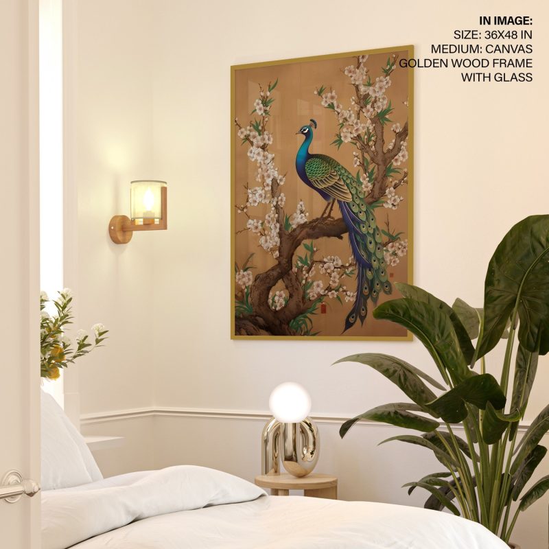 Peacock on Blossom Branch Vastu Painting