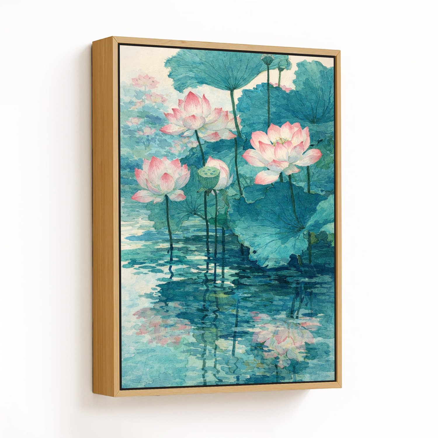 Lotus Blossoms in Watercolor - CHOOSE SIZE: Choose