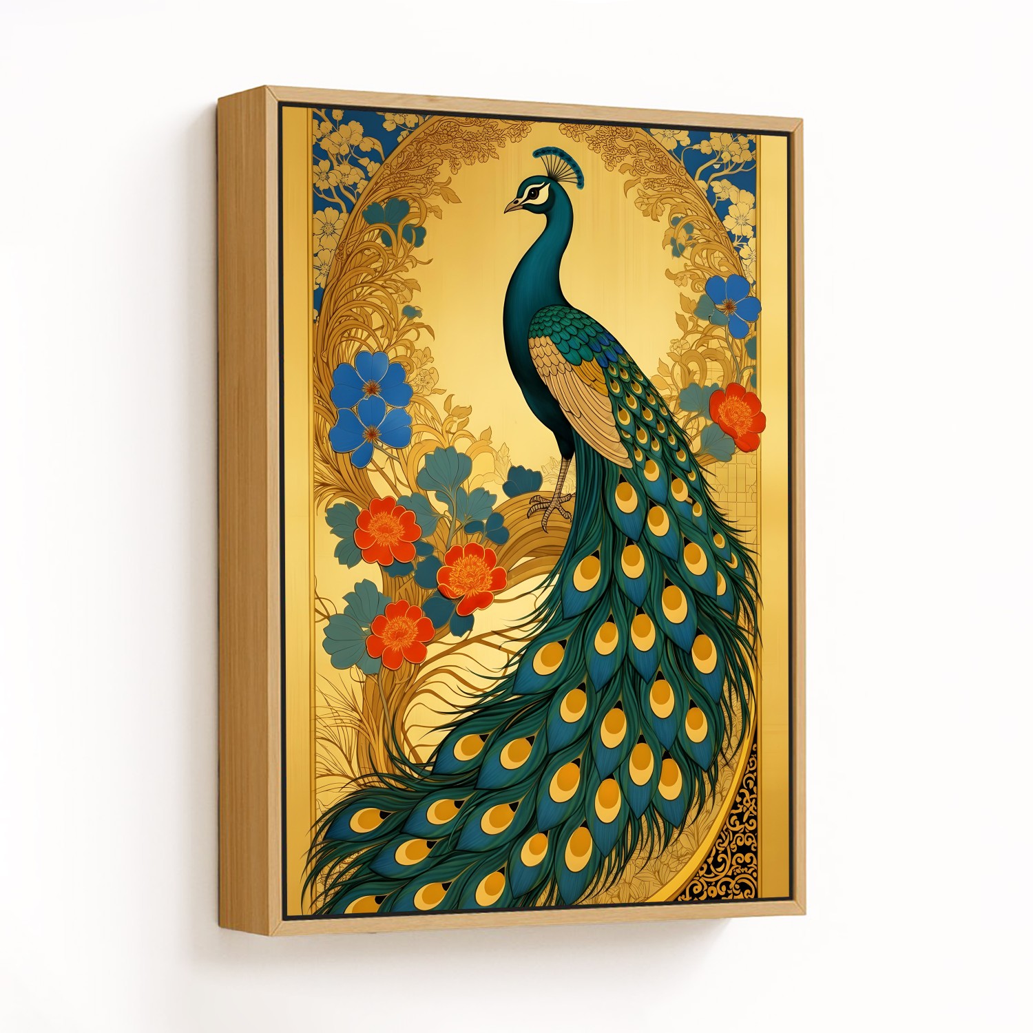Majestic Peacock in Gold Splendor - CHOOSE SIZE: C
