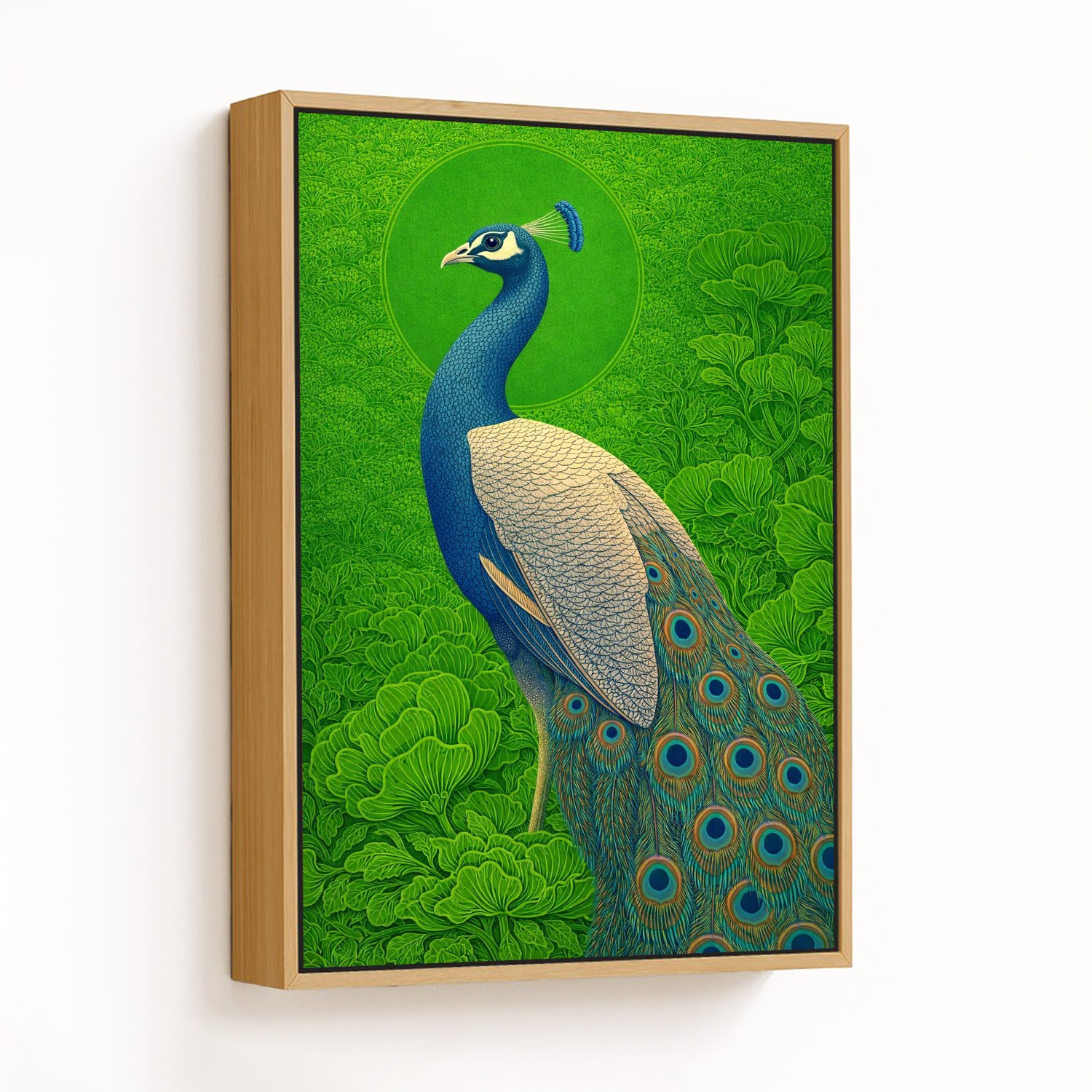 Majestic Peacock in Lush Green Foliage - CHOOSE SI
